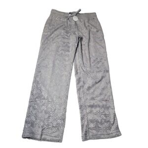 Tranquil True Womens Pajama Pants Gray Snowflake Plush Fleece Lounge M